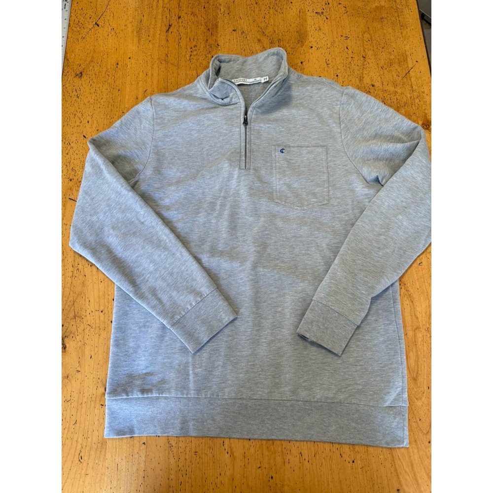 Criquet Sweater Mens Medium Gray 1/4 Quarter Zip Fleece Pullover Modal